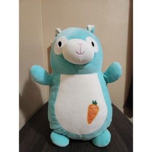 Massive Squishmallows HugMees Pierre the Green Alpaca w/ Carrot 14” Plush (Rare)